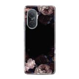 Kılıfland Huawei Nova 9 Se ile Uyumlu Kılıf, Silikon, Platinium Series, Desenli, Dark Flowers, Siyah