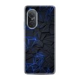 Kılıfland Huawei Nova 9 Se ile Uyumlu Kılıf, Silikon, Platinium Series, Geometrik Desen, Mavi-Siyah