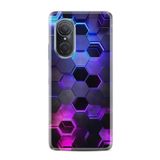 Kılıfland Huawei Nova 9 Se ile Uyumlu Kılıf, Silikon, Platinium Series, Neon Petek Desenli, Renkli