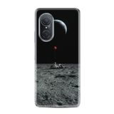 Kılıfland Huawei Nova 9 Se ile Uyumlu Silikon Kılıf, Astronot Red Balon Desen, Siyah