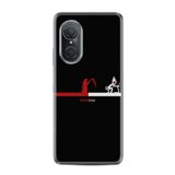 Kılıfland Huawei Nova 9 SE ile Uyumlu Silikon Kılıf, Desen Özel Seri Dead Line, Siyah