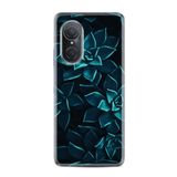 Kılıfland Huawei Nova 9 Se ile Uyumlu Silikon Kılıf, Mistik Çiçekler Desen, Turkuaz