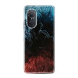 Kılıfland Huawei Nova 9 Se ile Uyumlu Silikon Kılıf, Resimli Desenli Baskılı, Red Blue Black Abstract