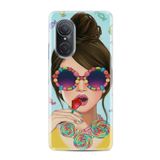 Kılıfland Huawei Nova 9 Se ile Uyumlu Silikon Kılıf, Resimli Desenli Baskılı, Şeker ve Kadın, Renkli