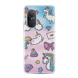 Kılıfland Huawei Nova 9 SE ile Uyumlu Silikon Kılıf, Unicorn Desen, Renkli
