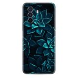 Kılıfland Huawei Nova Y70 ile Uyumlu Silikon Kılıf, Desen, Mistik Çiçekler, Siyah-Turkuaz