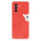 Kılıfland Huawei Nova Y70 ile Uyumlu Silikon Kılıf, Desen Özel Seri Kedoş, Kırmızı