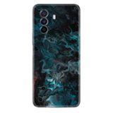 Kılıfland Huawei Nova Y70 ile Uyumlu Silikon Kılıf, Renkli Soyut Desen, Turkuaz Siyah