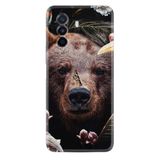 Kılıfland Huawei Nova Y70 ile Uyumlu Silikon Kılıf, Resimli Desenli Baskılı, Çiçek Ayı, Siyah