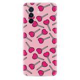 Kılıfland Huawei Nova Y70 ile Uyumlu Silikon Kılıf, Resimli Desenli Baskılı, Heart Lollipop, Pembe
