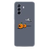 Kılıfland Huawei Nova Y70 ile Uyumlu Silikon Kılıf, Resimli Desenli Baskılı, Orange Escape, Gri