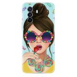 Kılıfland Huawei Nova Y70 ile Uyumlu Silikon Kılıf, Resimli Desenli Baskılı, Şeker ve Kadın, Renkli