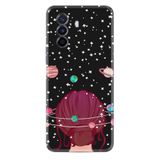 Kılıfland Huawei Nova Y70 ile Uyumlu Silikon Kılıf, Resimli Desenli Baskılı, Space Woman, Siyah