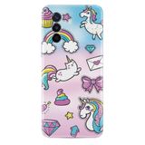 Kılıfland Huawei Nova Y70 ile Uyumlu Silikon Kılıf, Unicorn Desen, Renkli