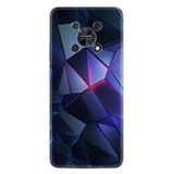 Kılıfland Huawei Nova Y90 ile Uyumlu Kılıf, Silikon, Platinium Series, Geometrik Üçgenler Desenli, Mavi