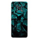 Kılıfland Huawei Nova Y90 ile Uyumlu Silikon Kılıf, Geometrik Desenli, Turkuaz-Siyah