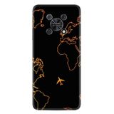 Kılıfland Huawei Nova Y90 ile Uyumlu Silikon Kılıf, Harita ve Uçak Desen, Siyah