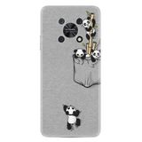 Kılıfland Huawei Nova Y90 ile Uyumlu Silikon Kılıf, Panda Deseni, Gri
