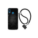 kilifland Huawei P20 Lite ile Uyumlu Kılıf Silikon Ipli Boyun Askılı Desenli Dikenli Tel 1779