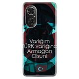 Kılıfland Huawei P50 Pro ile Uyumlu Kılıf, Resimli Desenli Baskılı Silikon, Türk Bayrağı Motifli