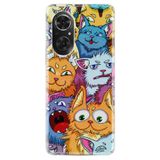 Kılıfland Huawei P50 Pro ile Uyumlu Silikon Kılıf, Desen Özel Seri Kediler, Renkli