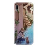 kilifland Huawei Y6 2019 ile Uyumlu Kılıf Resimli Desenli Silikon Güzel Seri Cat And Girl 1808