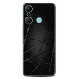 Kılıfland Infinix Hot 20 ile Uyumlu Silikon Kılıf, Desen Özel Seri, Dikenli Tel, Siyah