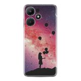 Kılıfland Infinix Hot 30i ile Uyumlu Kılıf, Resimli Desenli Baskılı Silikon, Çocuk Balon Teması, Pembe-Mor