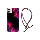 kilifland Iphone 11 Uyumlu ile Uyumlu Kılıf Rasta Ipli Boyun Askılı Desenli Silikon Boyalar 1663
