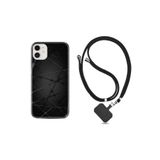 kilifland Iphone 11 Uyumlu ile Uyumlu Kılıf Silikon Ipli Boyun Askılı Desenli Dikenli Tel 1779
