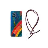 kilifland Note 10 Pro ile Uyumlu Kılıf Rasta Ipli Boyun Askılı Desenli Silikon Ressam Sulu Boya 1600