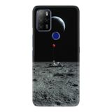 Kılıfland Omix X300 ile Uyumlu Telefon Kılıfı, Temperli Cam Silikon, Astronot Red Balon Desen, Siyah
