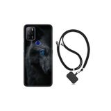 Kılıfland Omix X500 ile Uyumlu Boyun Askılı Desenli Silikon Kılıf, Dark Wolfs, Siyah