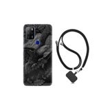 Kılıfland Omix X500 ile Uyumlu Desenli Silikon Kılıf, İpli Boyun Askılı, Dark Eagle, Siyah