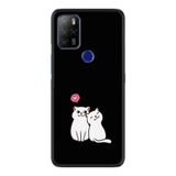 Kılıfland Omix X500 ile Uyumlu Kılıf, Silikon, Temperli Cam, Love Cats Deseni, Siyah
