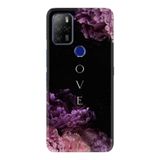Kılıfland Omix X500 ile Uyumlu Kılıf, Temperli Cam, Silikon, Çiçek Desen, Love Flow, Siyah