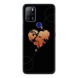 Kılıfland Omix X500 ile Uyumlu Kılıf, Temperli Cam Silikon, Plane Heart Desen, Siyah