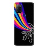 Kılıfland Omix X500 ile Uyumlu Kılıf, Temperli Cam, Silikon, Renkli Astronot Deseni