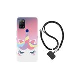 Kılıfland Omix X500 ile Uyumlu Silikon Kılıf, Ipli Boyun Askılı, Desenli, Sweety Unicorn, Renkli