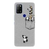 Kılıfland Omix X500 ile Uyumlu Silikon Kılıf, Panda Desen, Gri