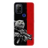 Kılıfland Omix X500 ile Uyumlu Silikon Kılıf, Temperli Cam, Çılgın Kedi Deseni, Siyah-Kırmızı