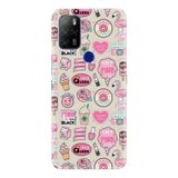 Kılıfland Omix X500 ile Uyumlu Silikon Kılıf, Temperli Cam, Donut Flamingo Desenli, Baskılı, Krem