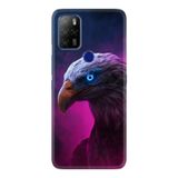 Kılıfland Omix X500 ile Uyumlu Silikon Kılıf, Temperli Cam, Kartal Deseni, Mor-Pembe