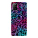 Kılıfland Omix X500 ile Uyumlu Silikon Kılıf, Temperli Cam, Renkli Mandala Desen, Çok Renkli