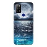 Kılıfland Omix X500 ile Uyumlu Temperli Cam Resimli Desenli Baskılı Silikon Kılıf, Great Moon, Mavi