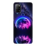 Kılıfland Omix X500 Kılıf, Silikon, Temperli Cam, Desen, Özel Seri Star Planet, Renkli