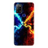 Kılıfland Omix X500 Kılıf, Temperli Cam Silikon, Desen Özel Seri, Red Blue Leon, Renkli