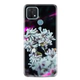 kilifland Oppo A15 A15s ile Uyumlu Kılıf Resimli Desenli Silikon Platinium Series Beyaz Çiçekler 1888