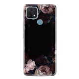 kilifland Oppo A15 A15s ile Uyumlu Kılıf Resimli Desenli Silikon Platinium Series Dark Flowers 1906