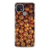 kilifland Oppo A15 A15s ile Uyumlu Kılıf Resimli Desenli Silikon Platinium Series Gold Emoji 1877